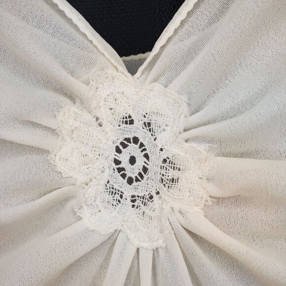 Vintage Margit Brandt For R USA Ivory Sheer Knee Length Slip Women's Size Medium - Picture 11 of 12